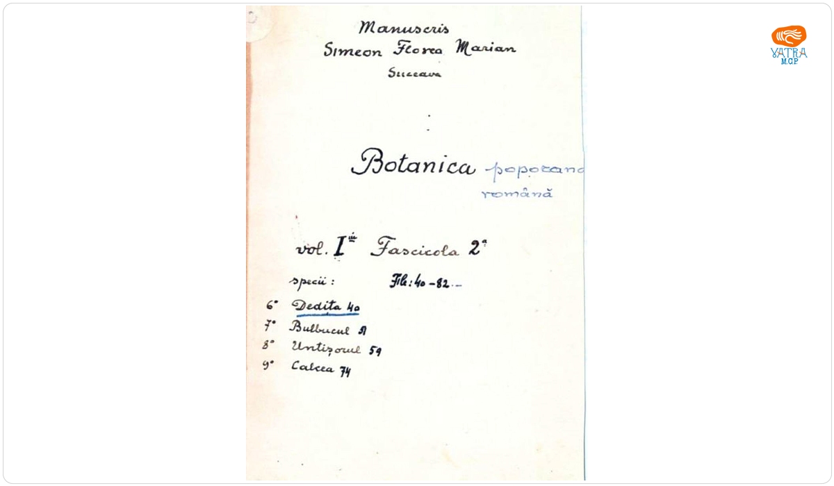 imion Florea Marian — Botanica poporană română (vol. I, fasc. 2)