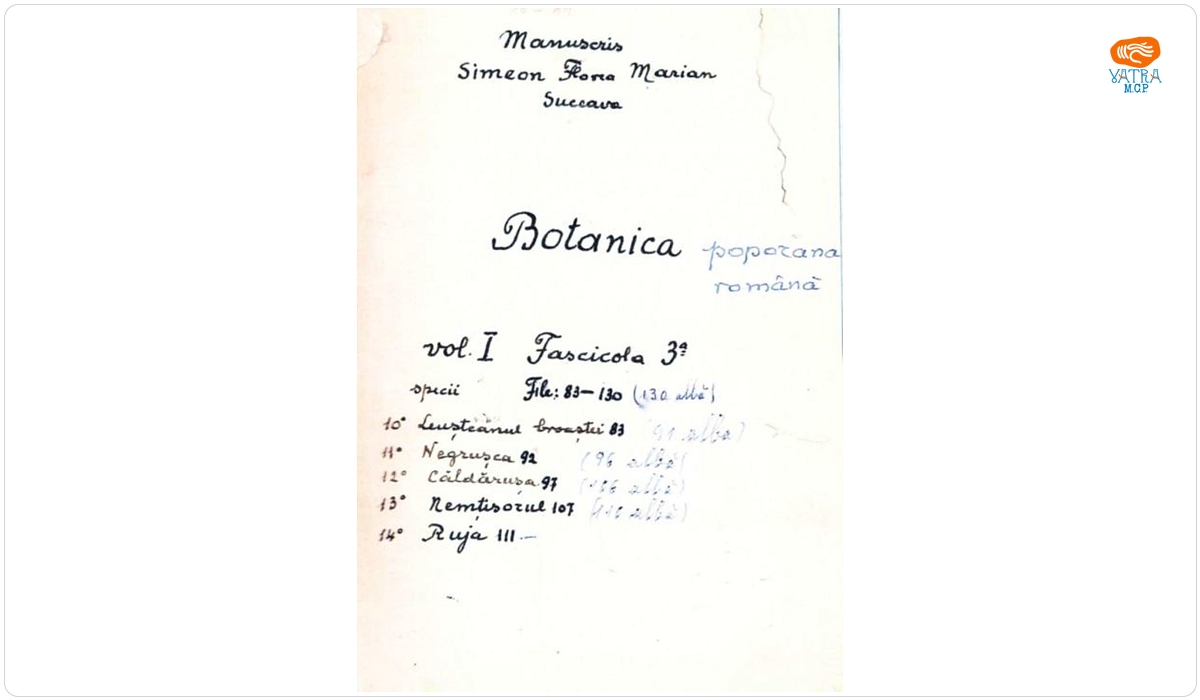 imion Florea Marian — Botanica poporană română (vol. I, fasc. 3)