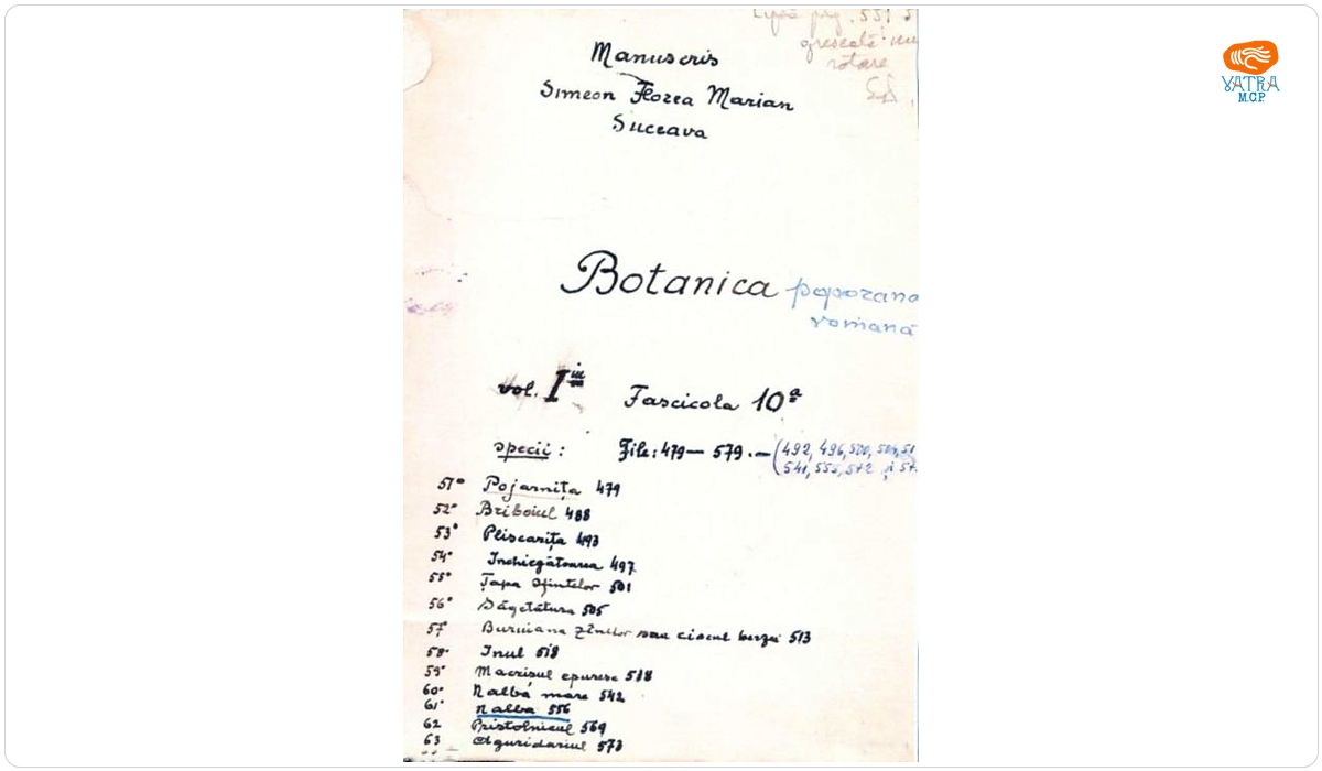 imion Florea Marian — Botanica poporană română (vol. I, fasc. 10)