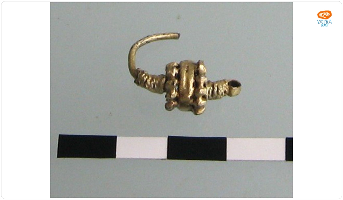 Cercel de argint aurit