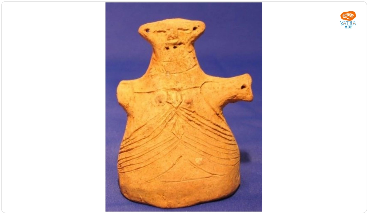 Statuetă antropomorfă feminină cu partea inferioară tronconică