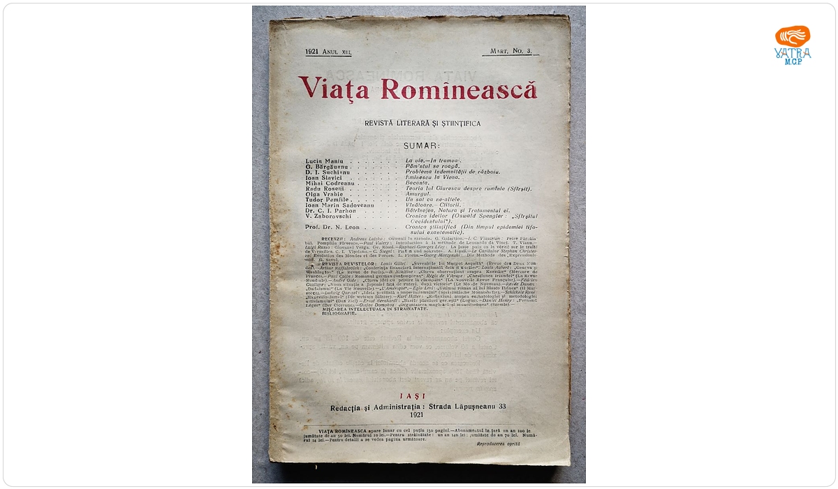 VIAȚA ROMÎNEASCĂ, Anul III, nr. 3