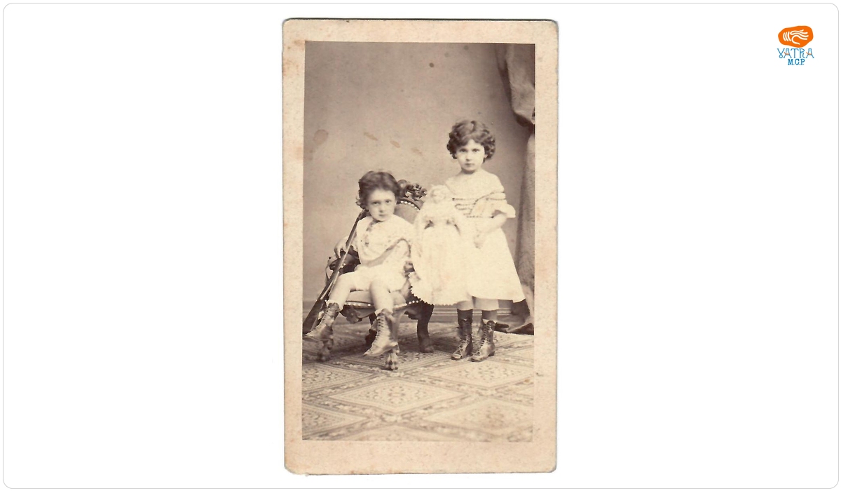 Franz Duschek — Fotografie care îi reprezintă pe Ion I.C. Brătianu și Sabina Brătianu, copii