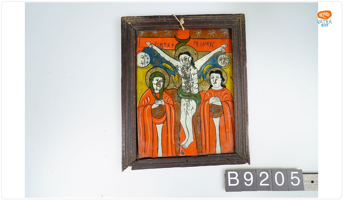 Icoană pe sticlă „Răstignirea”